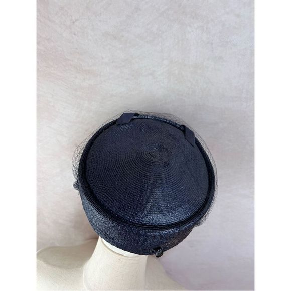 Vintage 1960s Navy Pill Box Hat - Picture 4 of 7